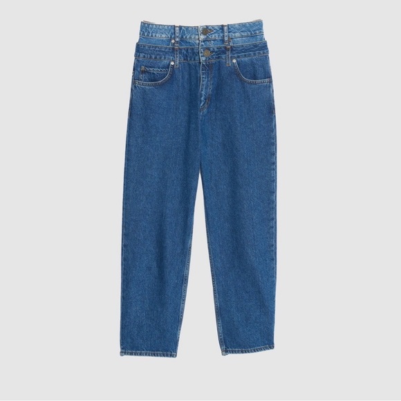 SOLD- SANDRO TROMPE L'ŒIL MOM JEANS - Picture 2 of 9